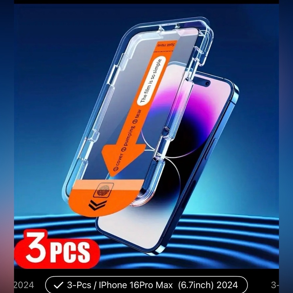 💙 iPhone 16 Pro Max 3-Pack Screen Protectors